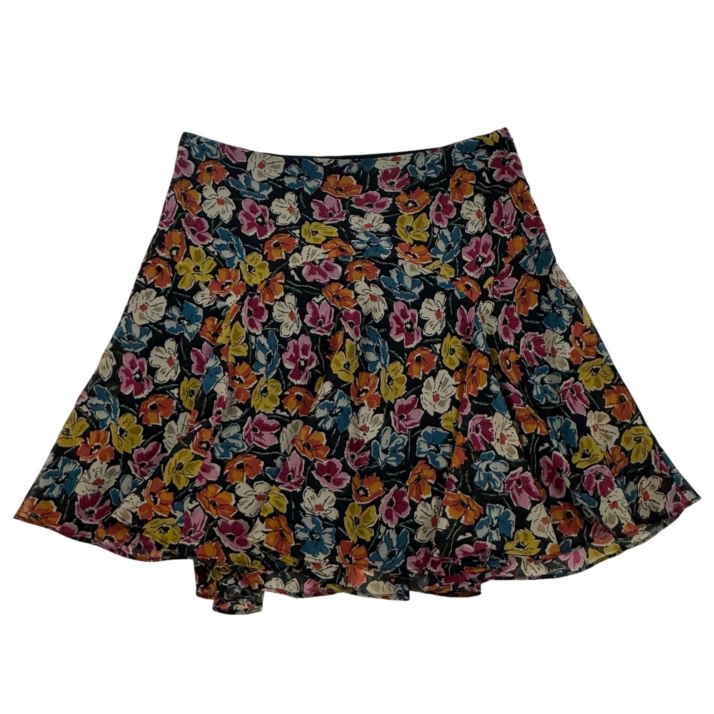 Lauren Ralph Lauren Black Label Floral Mini Skirt Women's 10 Flared Flowy Boho